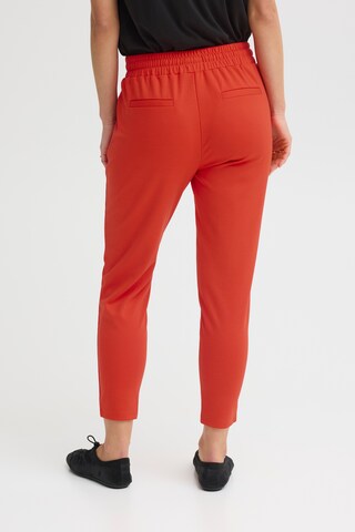 ICHI Tapered Bandplooibroek 'IHKate' in Rood