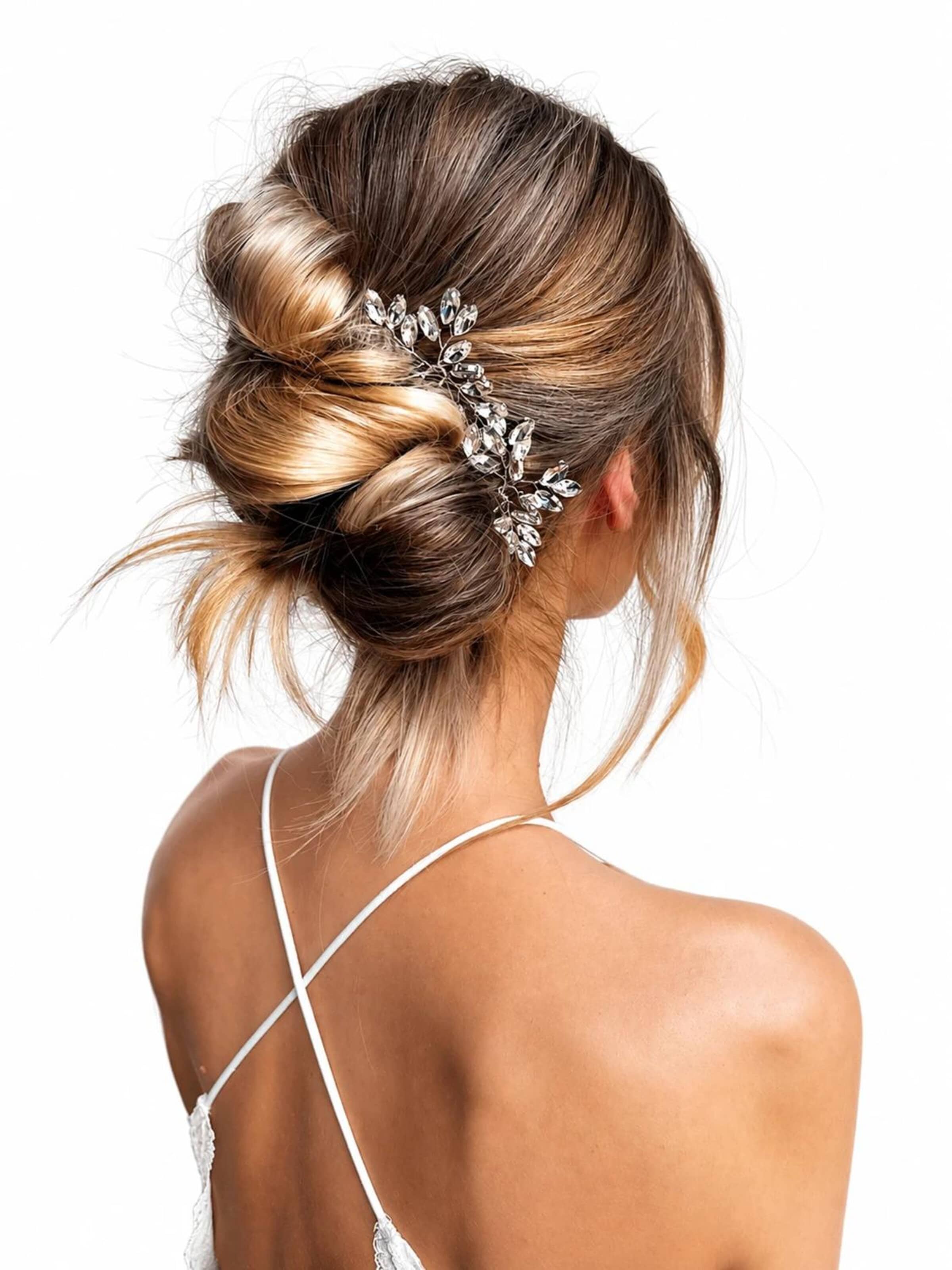 Sally Jane Bridal - Joyería para el pelo 'Esther Hairpins Silver' en plata