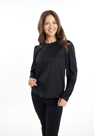 Camicia da donna di Usha in nero: frontale