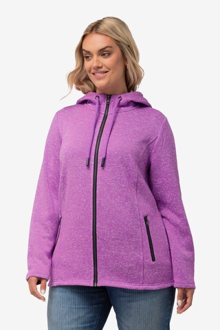 Ulla Popken Zip-Up Hoodie in Purple: front