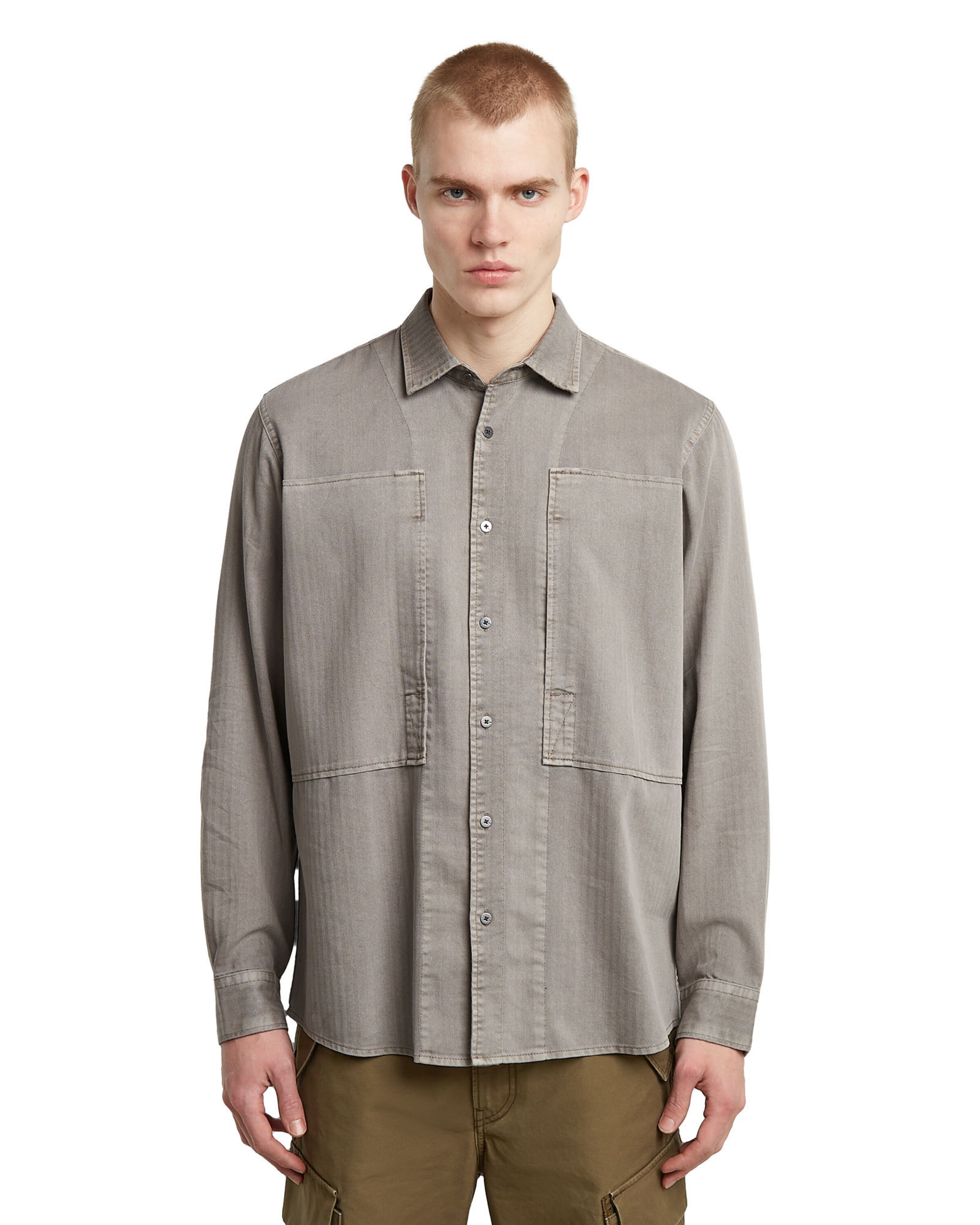 G-STAR Regular fit Button Up Shirt in Grey: front