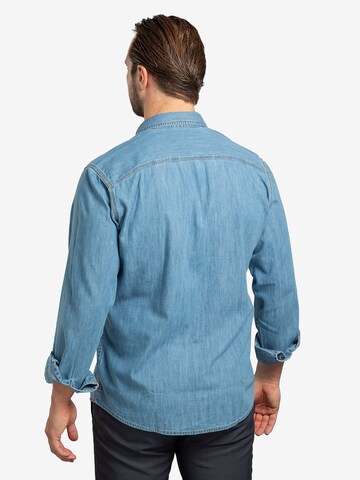 Coupe regular Chemise ' Dynasty Denim ' Checker en bleu