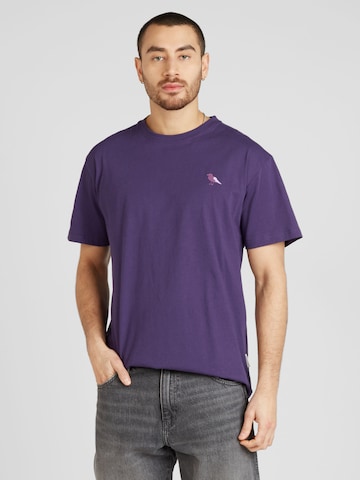 T-Shirt Cleptomanicx en violet : devant