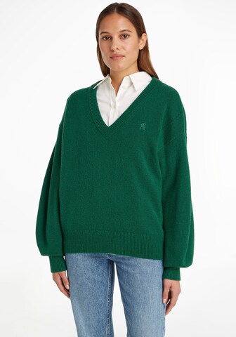 TOMMY HILFIGER Trui in Groen: voorkant