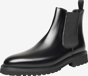 Henry Stevens Chelsea boots ' Marshall CB ' in Zwart: voorkant