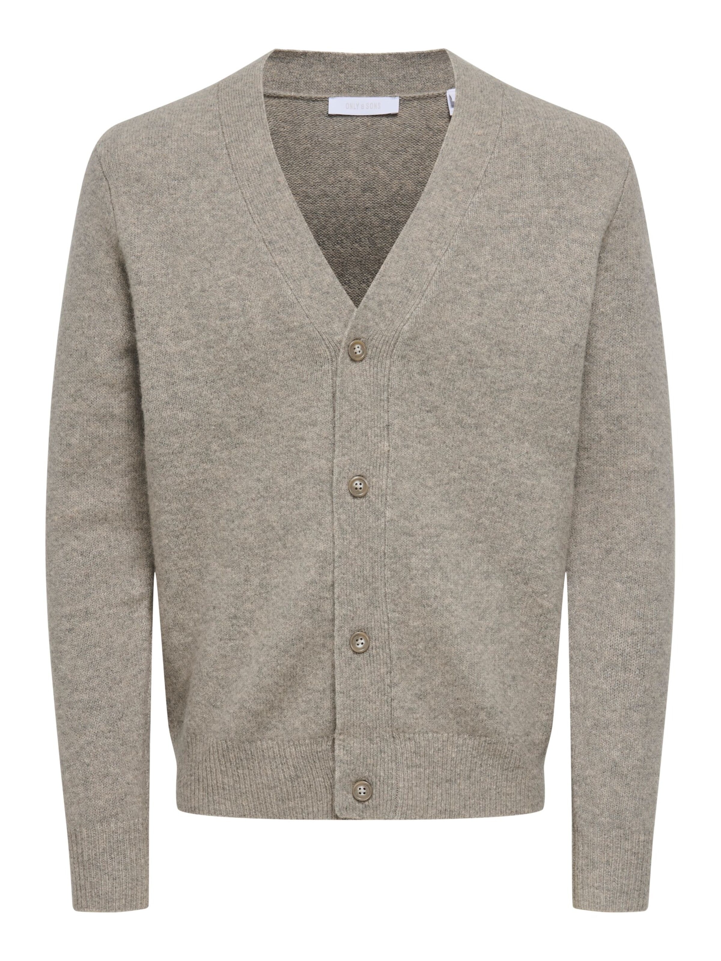Only & Sons Gebreid vest 'Maglieria' in XL in de kleur Donkerbeige, Productweergave