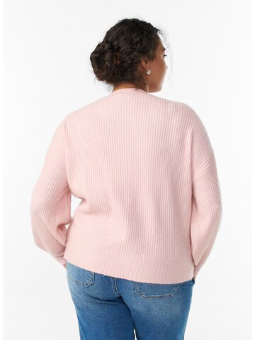 Zizzi Вязаная кофта 'Cavista' в Ярко-розовый
