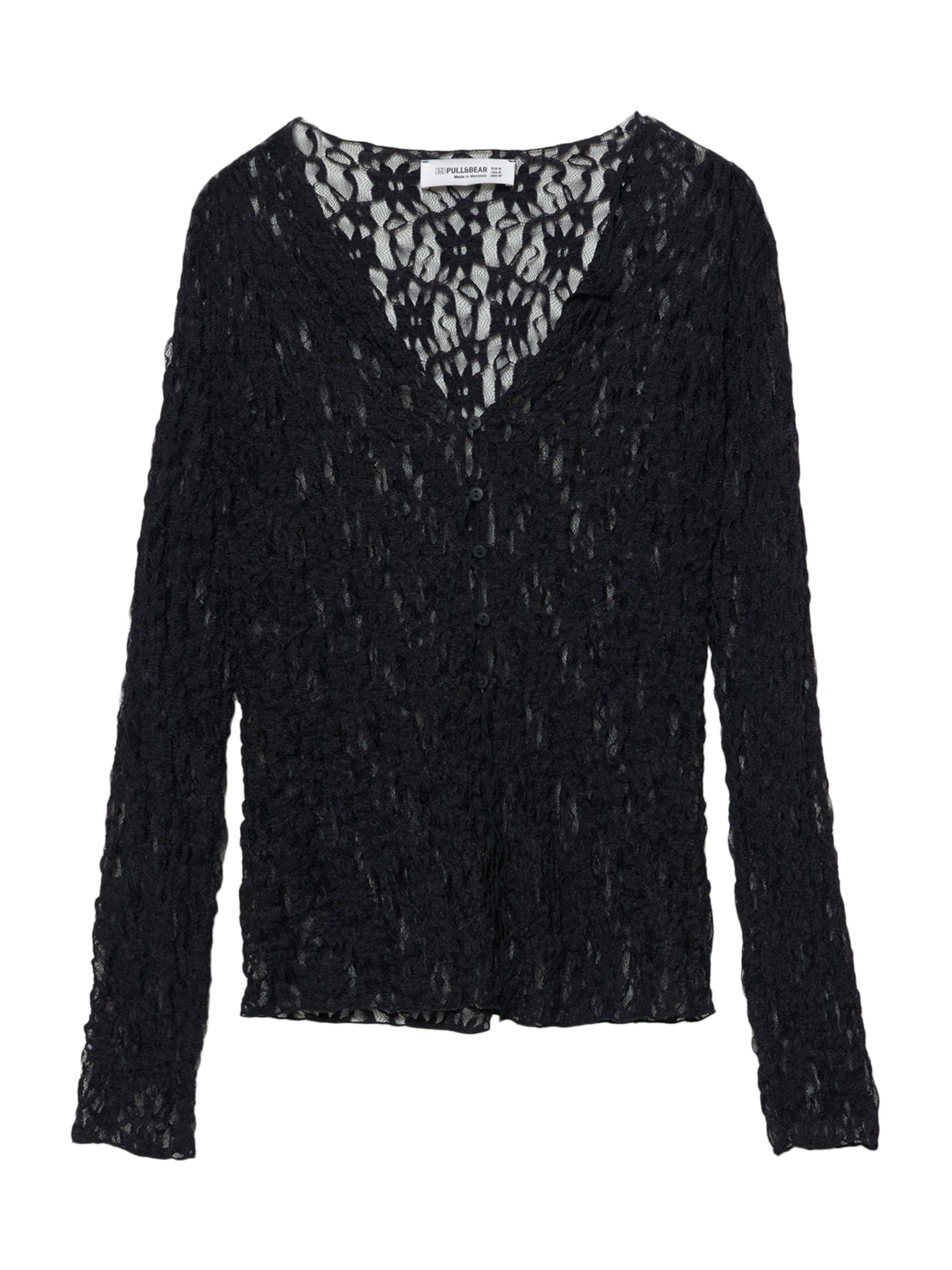 Pull&Bear Bluse in Schwarz: Vorderseite