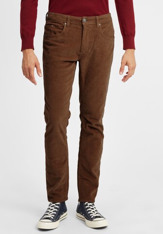 BLEND Slim fit Trousers 'Manito' in Brown: front