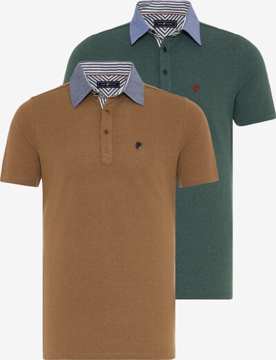 DENIM CULTURE Camiseta 'Arben' en navy / marrón / verde oscuro / rojo, Vista del producto