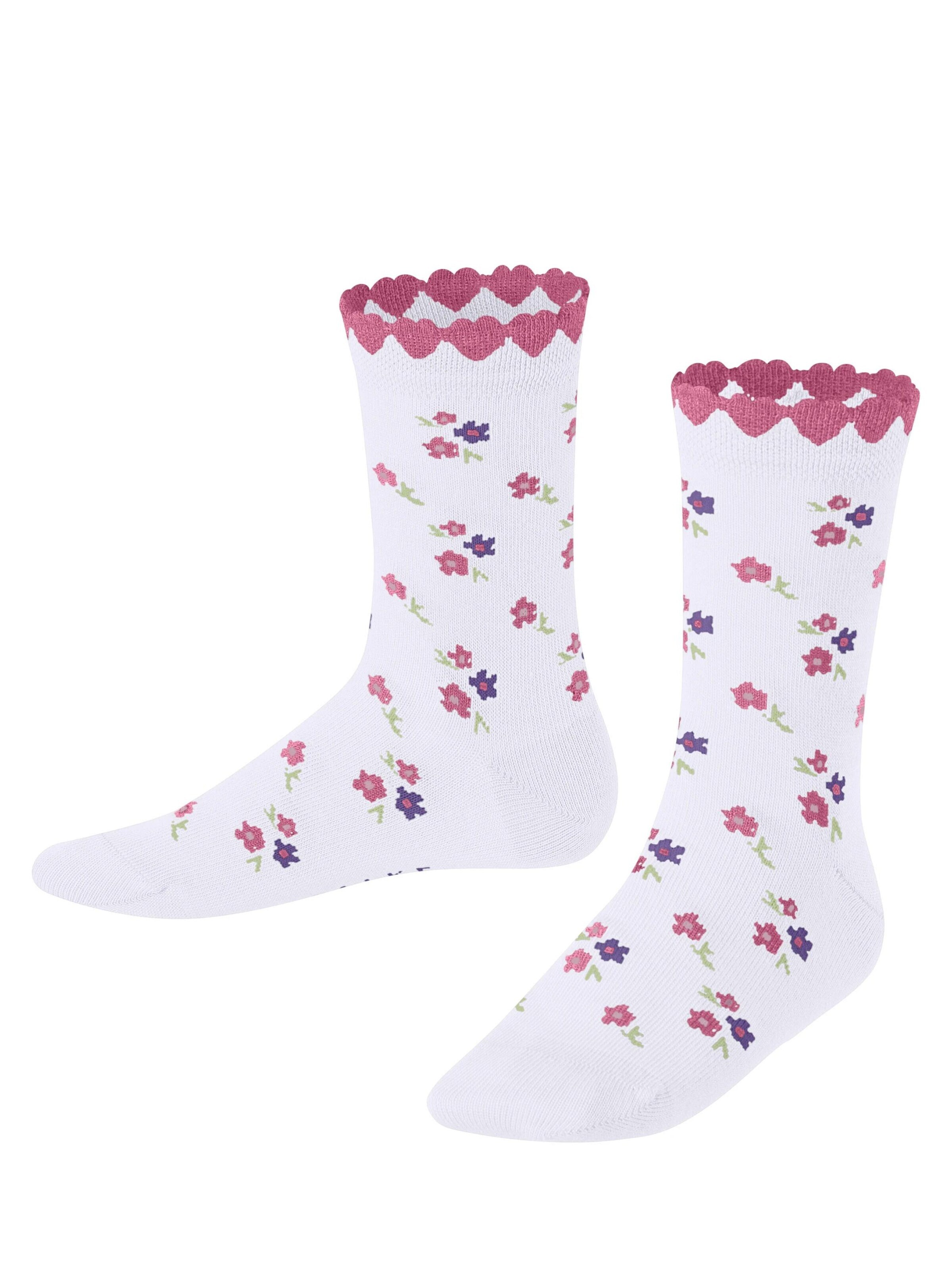 FALKE Socks 'Ditsy Flowers' in White: front