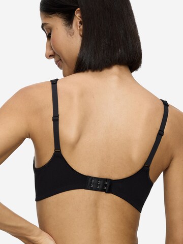 TRIUMPH T-shirt Bra 'Modern Lace + Cotton' in Black