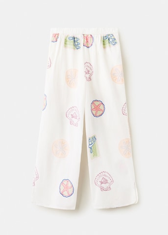 MANGO KIDS Loose fit Pants 'Sardiset' in White