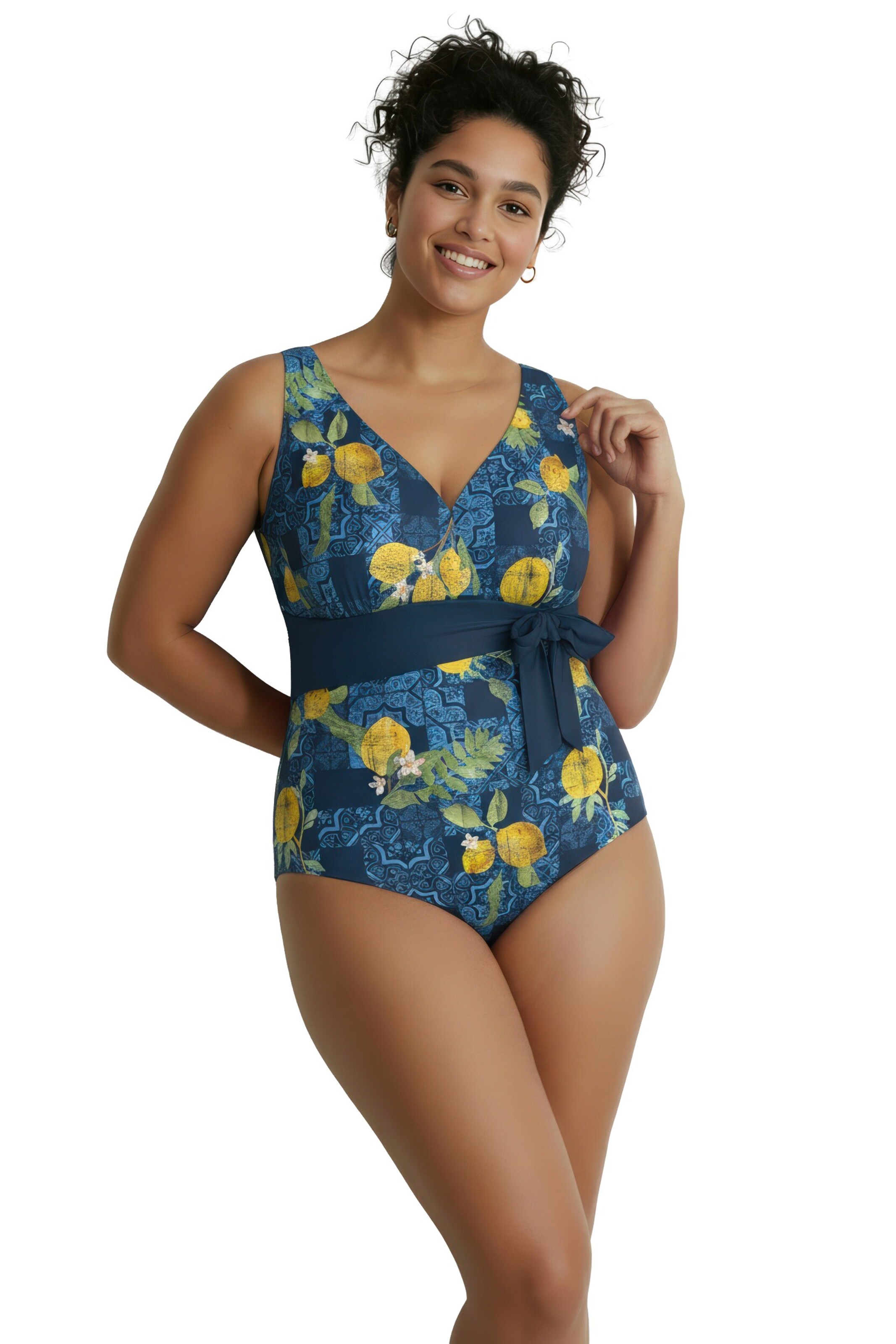 Ulla Popken Swimsuit in Blue: front