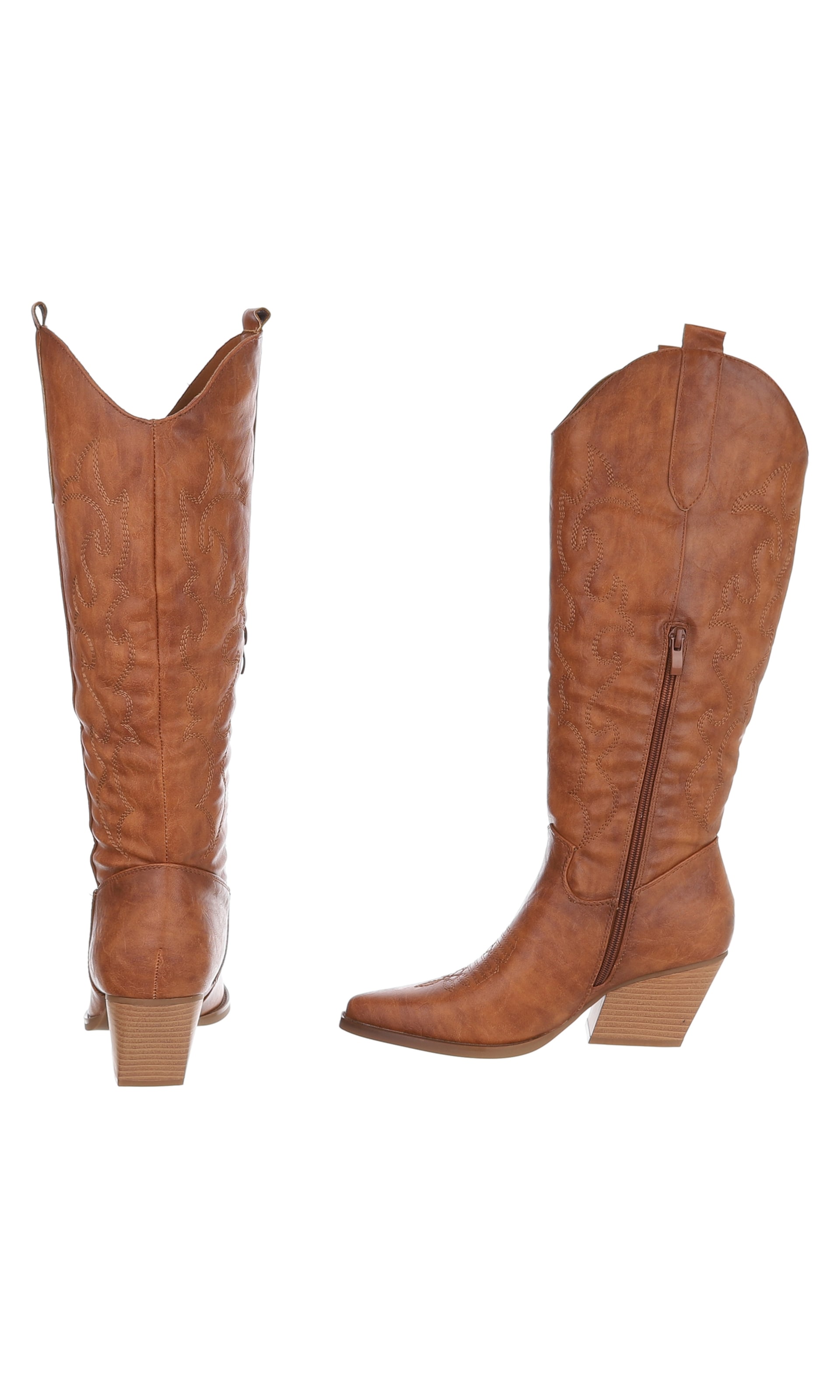 Ital-Design Cowboy Boots in Beige