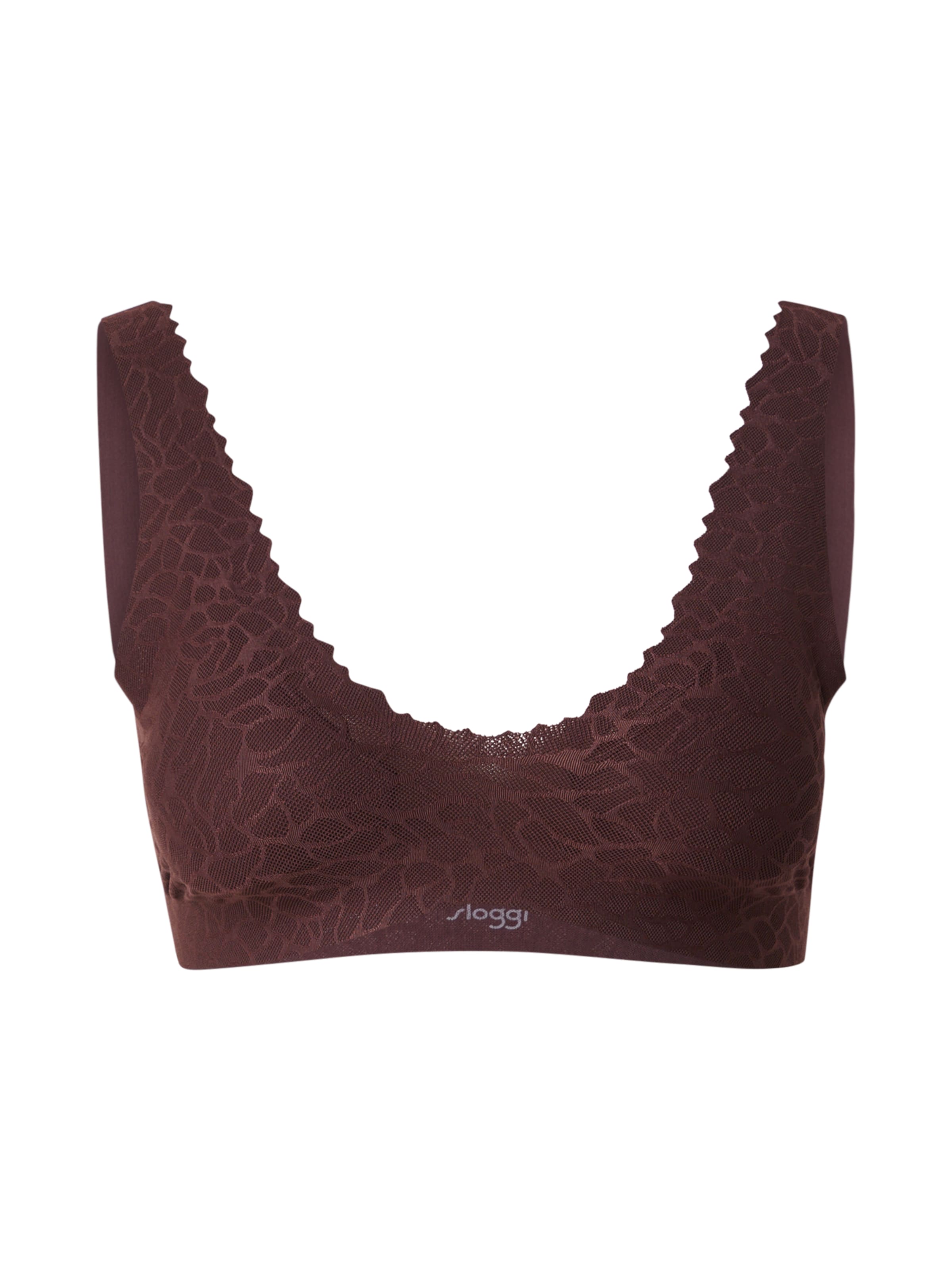 SLOGGI Bralette Bra 'Zero Feel 2.0' in Brown: front