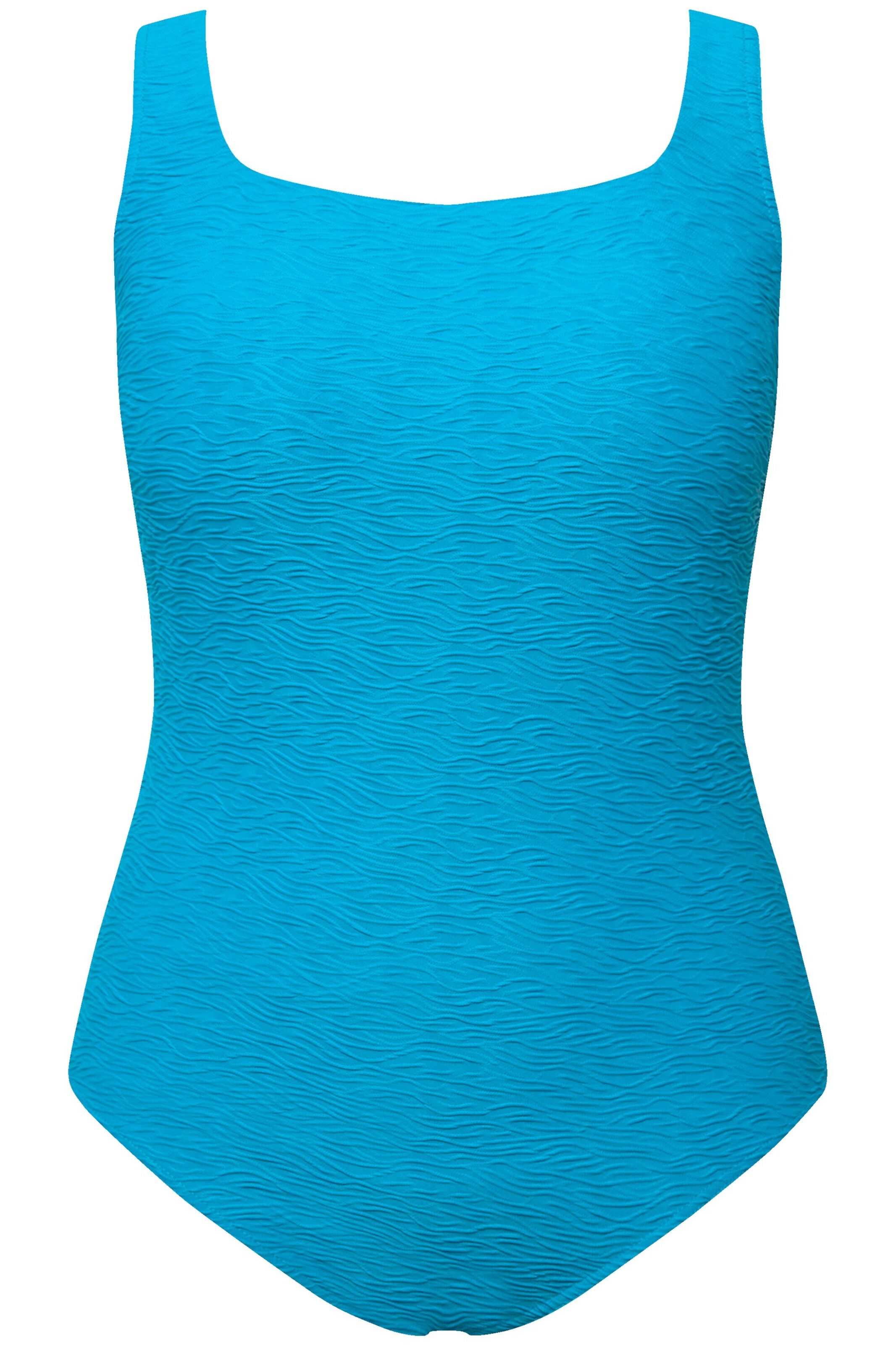 Ulla Popken Bustier Badeanzug in Blau: Vorderseite