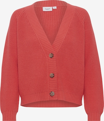 SAINT TROPEZ Knit Cardigan in Red: front