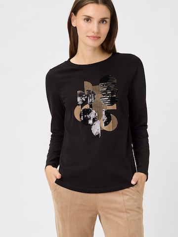 Olsen Langarmshirt, gerade geschnitten in Schwarz: Vorderseite