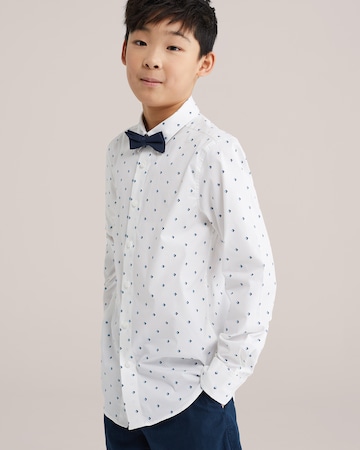 WE Fashion Regular fit Button up shirt in White: front