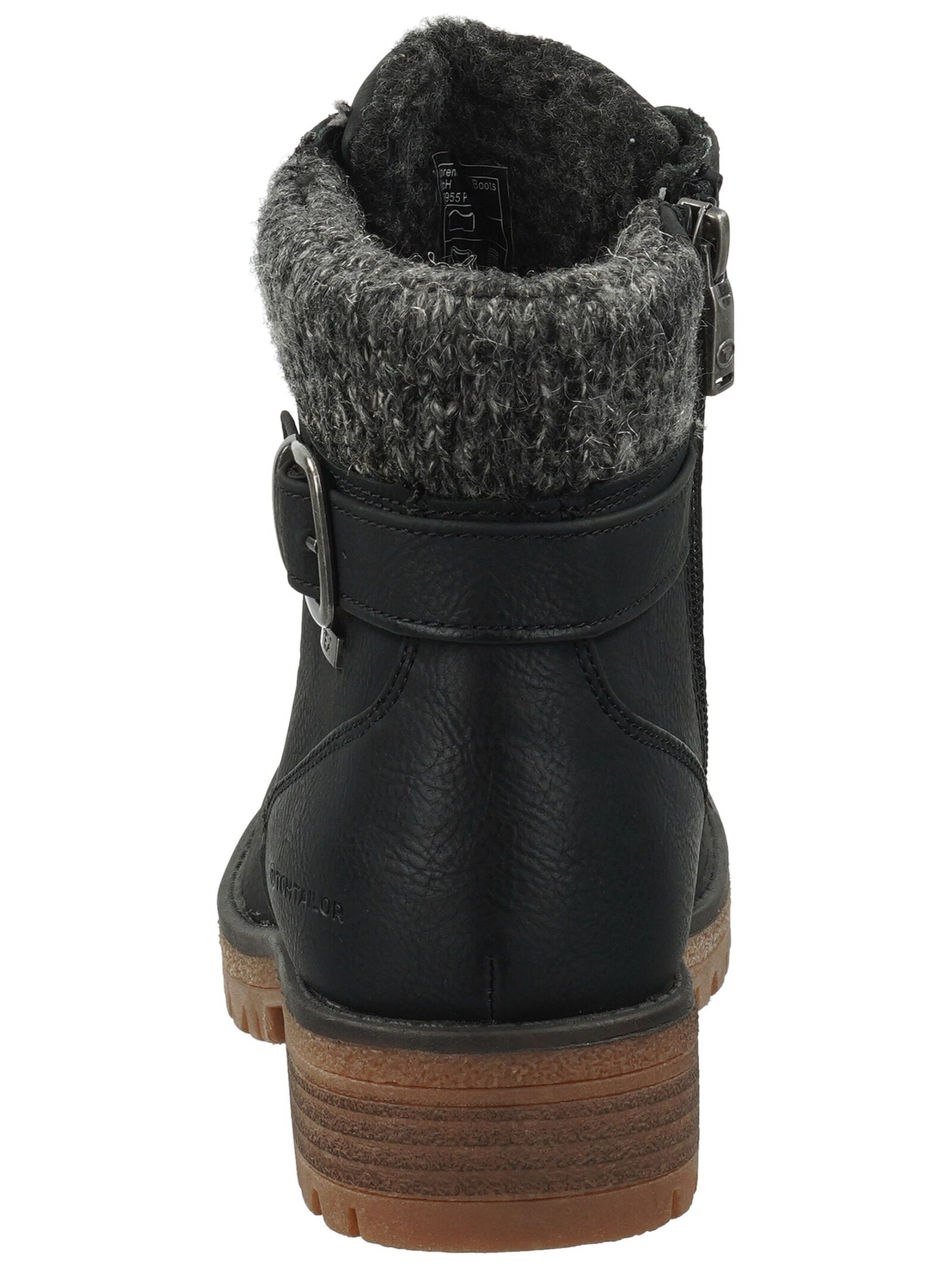 TOM TAILOR Schnürstiefelette in Schwarz