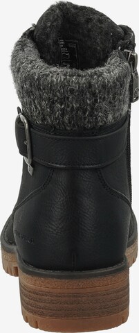 TOM TAILOR Schnürstiefelette in Schwarz