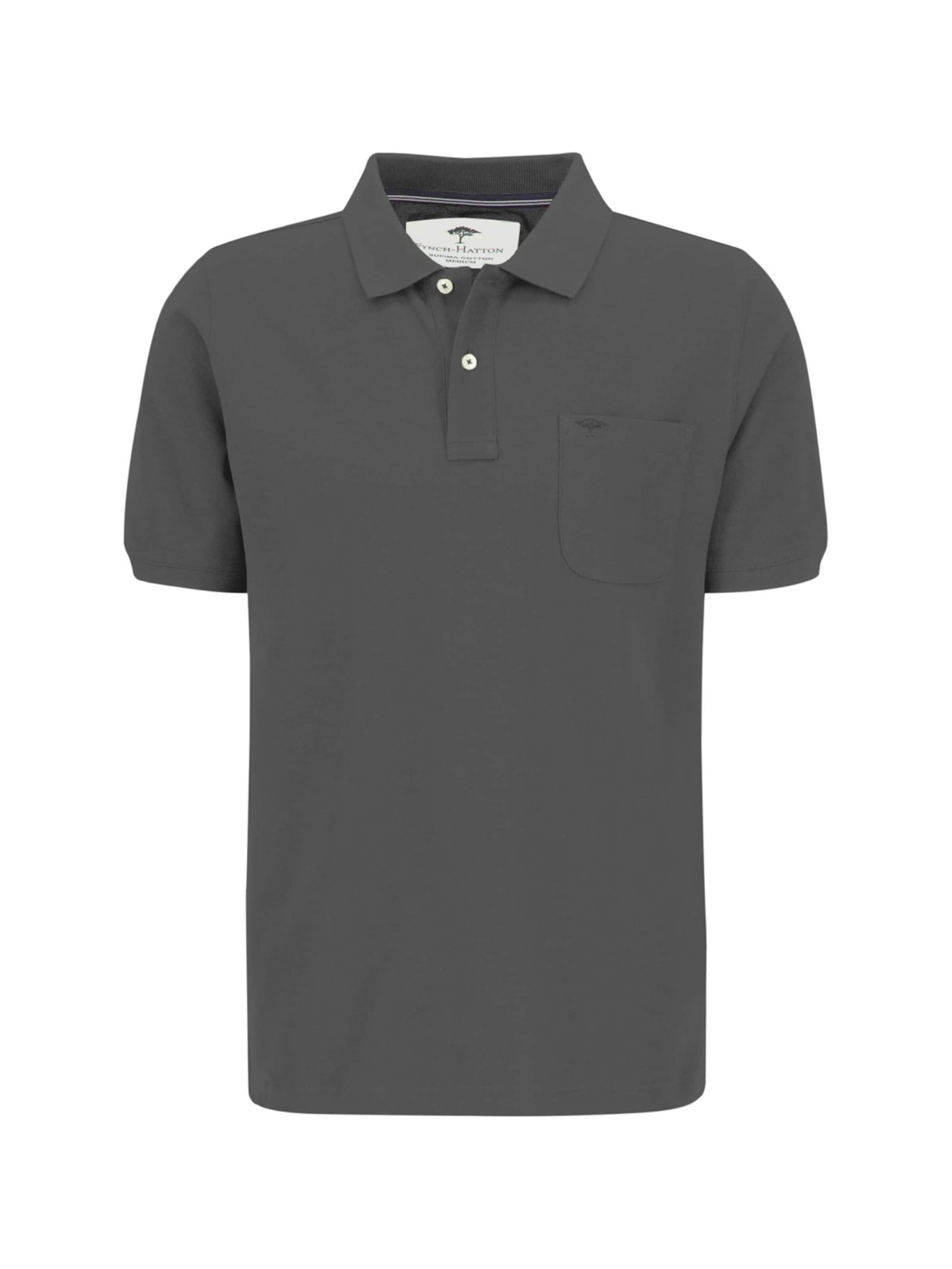 Fynch Hatton Shirt 'Poloshirt Piquê aus Baumwolle mit Brusttasche Grau'‌‌‌‌‌‌‌‌‌‌ in Grau: Vorderseite