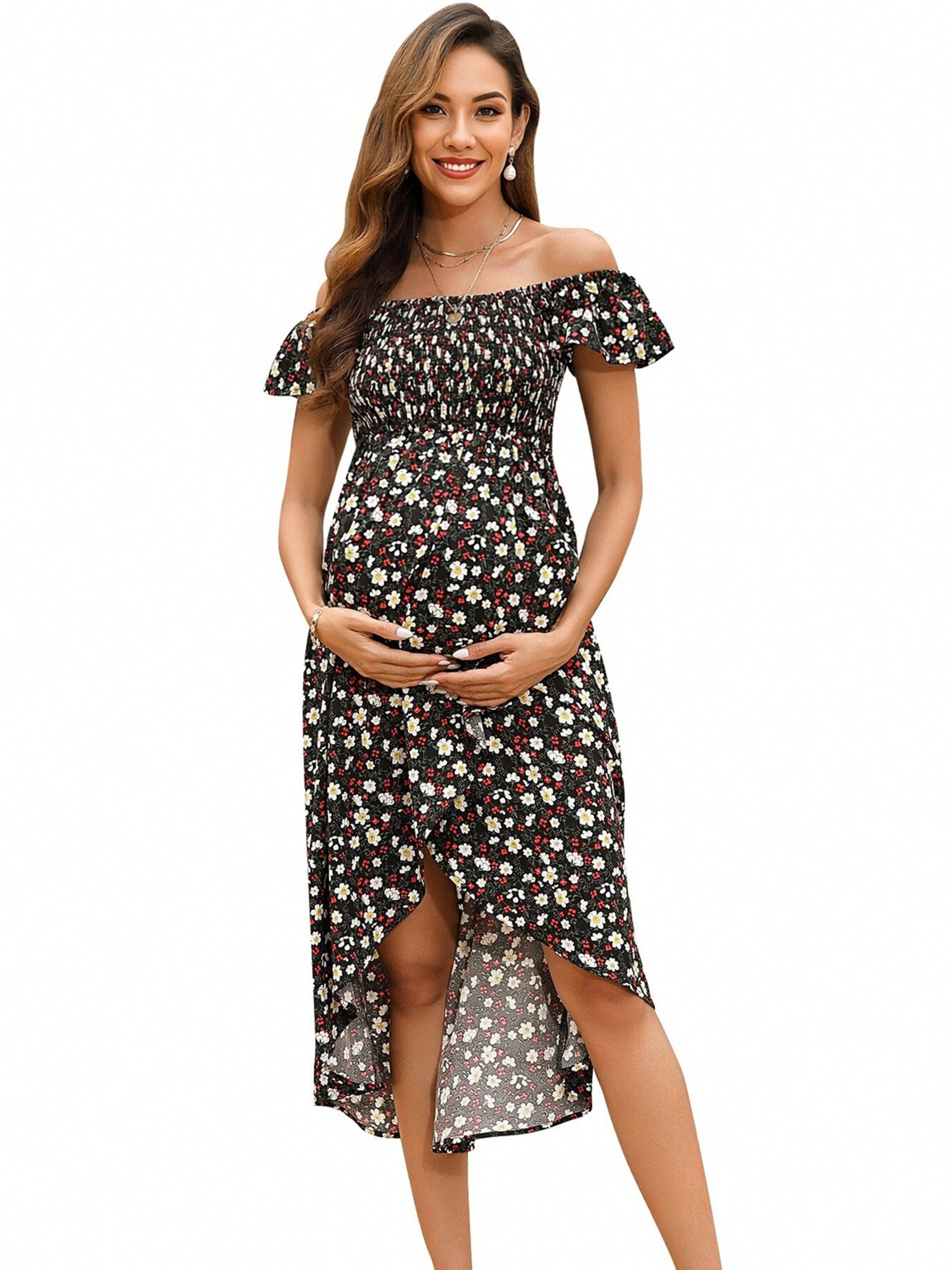 KoJooin Kleid 'Irregular Maternity Dress'‌‌‌‌‌‌‌‌‌ in Schwarz: Vorderseite
