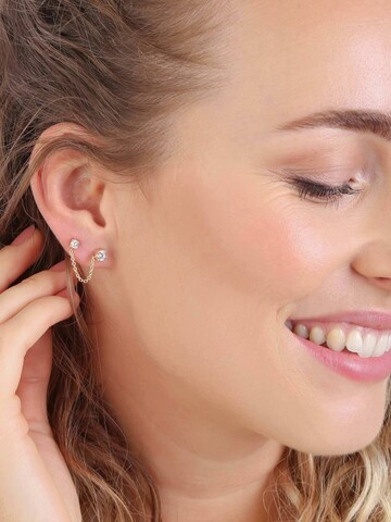 Boucles d'oreilles Lucardi en or : devant
