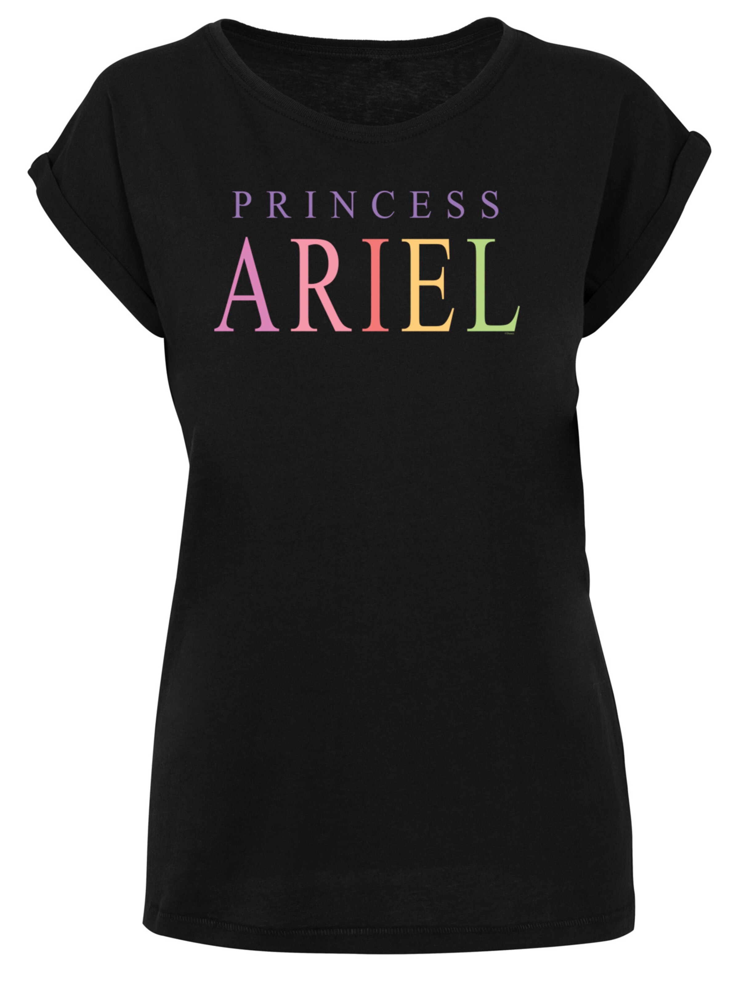 F4NT4STIC Shirt 'Disney The Little Mermaid Ariel' in Zwart: voorkant