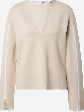 NA-KD Sweater in Beige: front