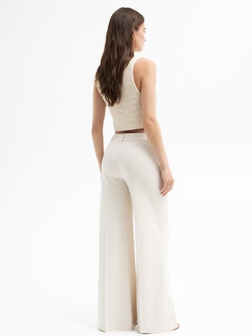 Pull&Bear Wide Leg Hose in Beige