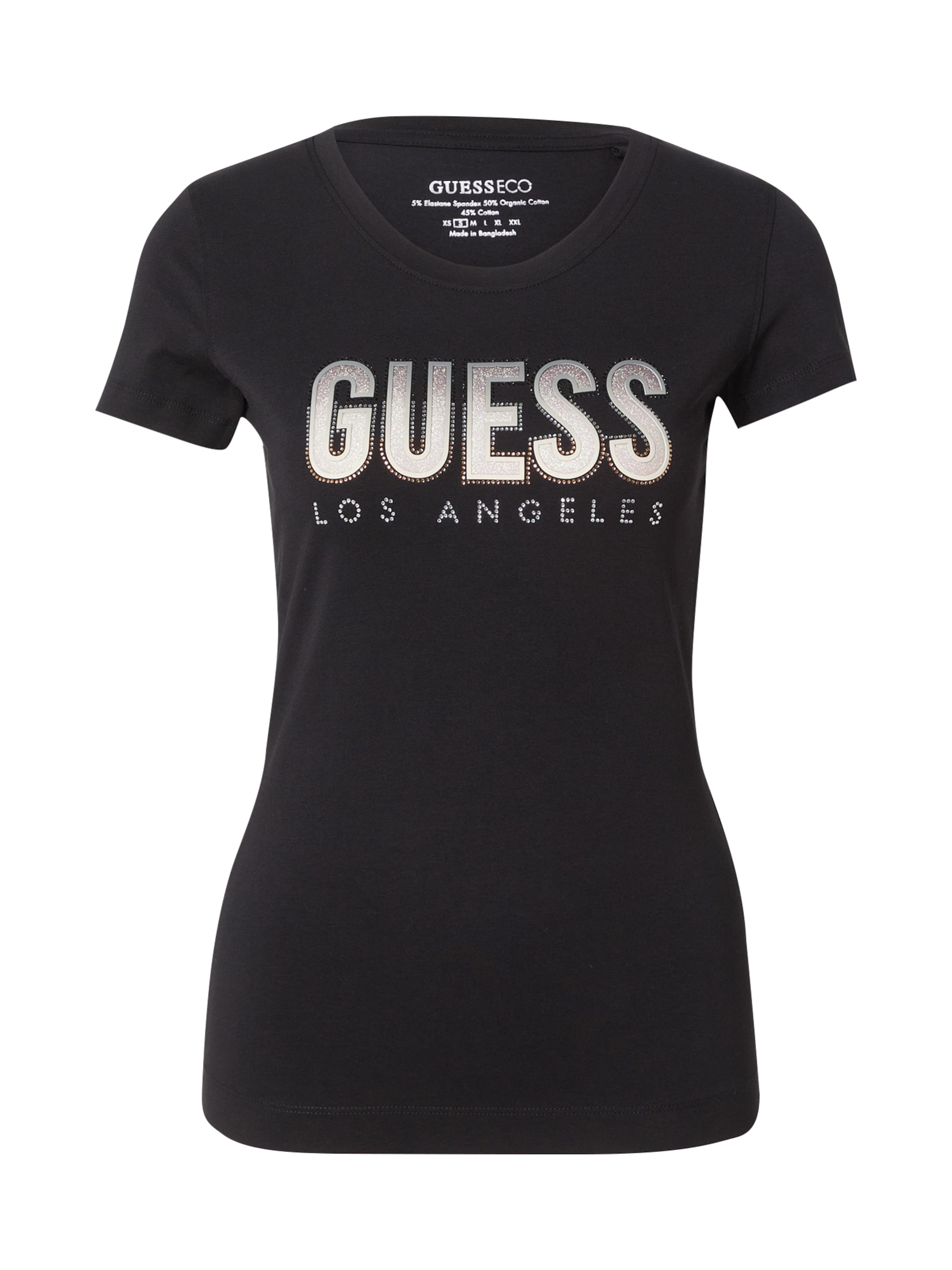 GUESS Μπλουζάκι σε μαύρο: μπροστά