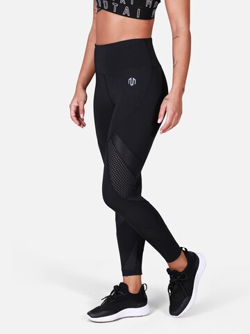 MOROTAI Skinny Sporthose 'CROPPED' in Schwarz