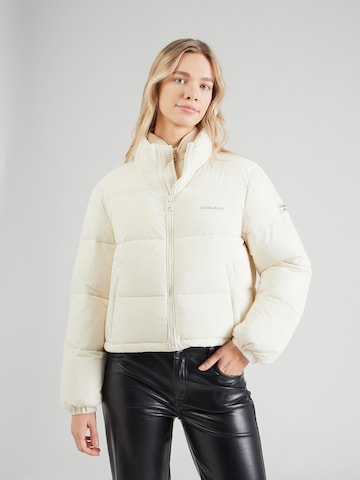 Geacă de iarnă de la GUESS JEANS pe bej: față