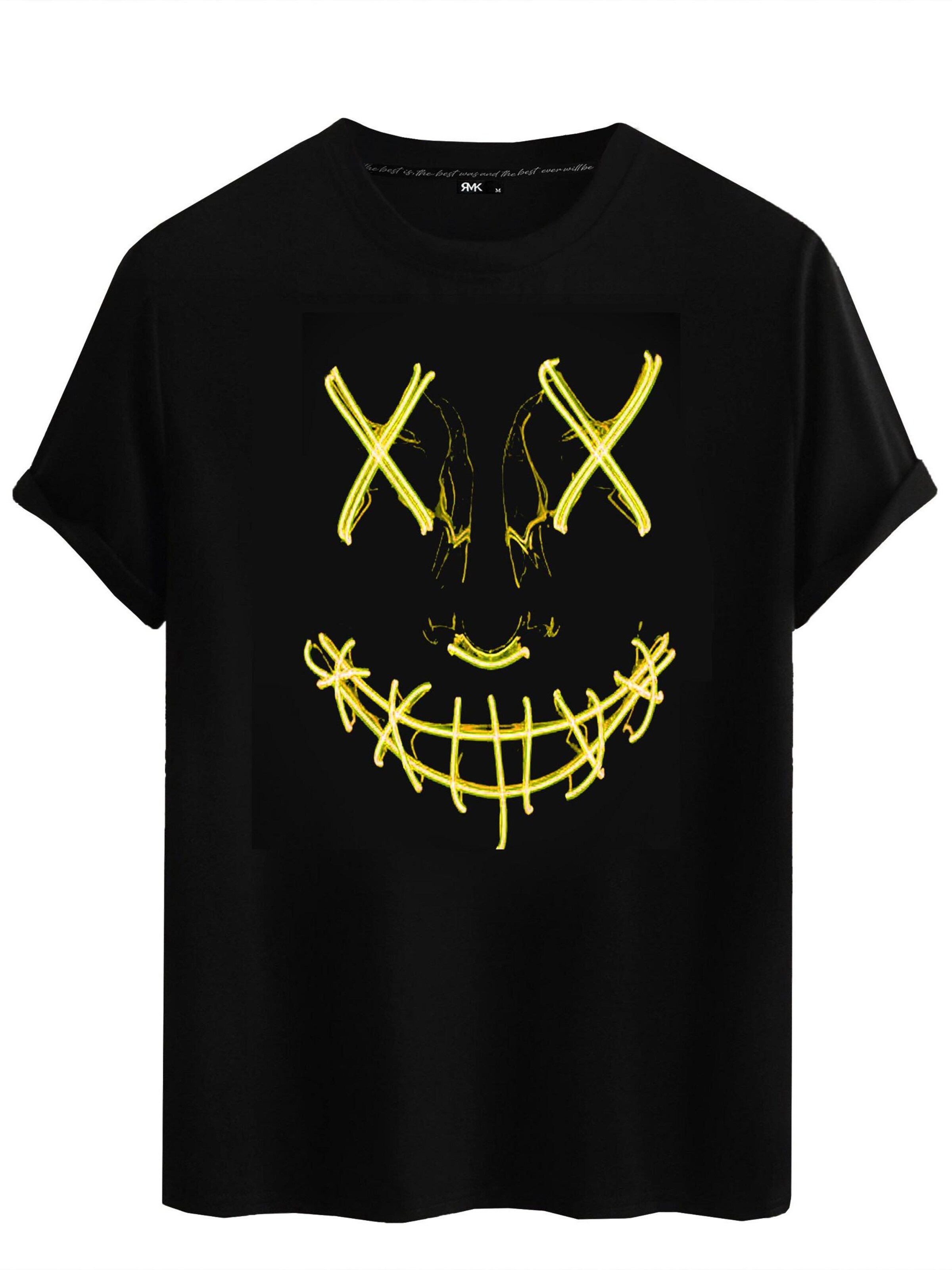 RMK Shirt '"Basic Vintage Smile"' in Schwarz: Vorderseite