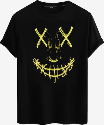 RMK Shirt '"Basic Vintage Smile"' in Schwarz: Vorderseite