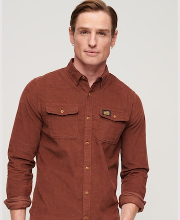 Superdry Regular fit Button Up Shirt 'Trailsman' in Brown