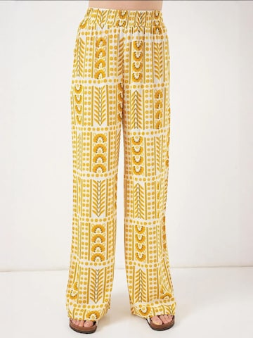 Bigdart Wide leg Broek in Geel: voorkant