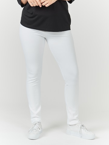 Coupe slim Leggings 'Luna' Pont Neuf en blanc : devant