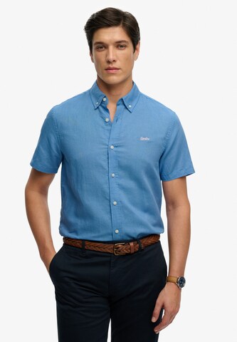 Superdry & Co Comfort Fit Hemd in Blau: Vorderseite