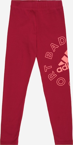 ADIDAS SPORTSWEAR Skinny Workout Pants in Red: front