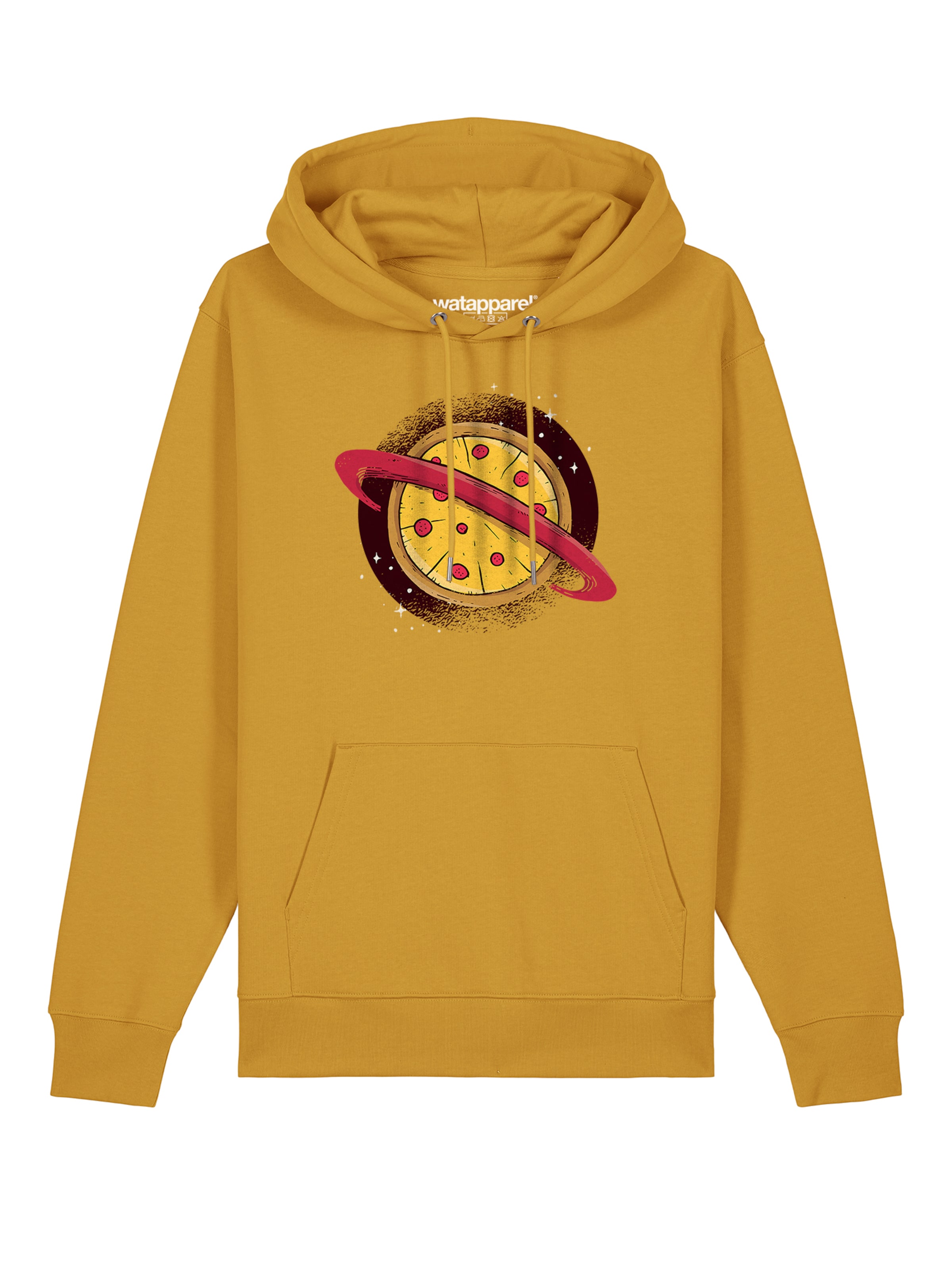 Sweat-shirt 'Pizza Planet' Watapparel en jaune : devant