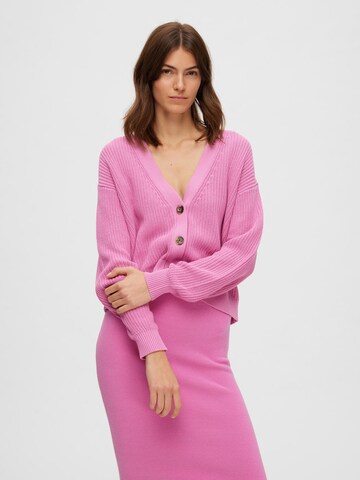 SELECTED FEMME Knit Cardigan 'Sinna' in Pink: front