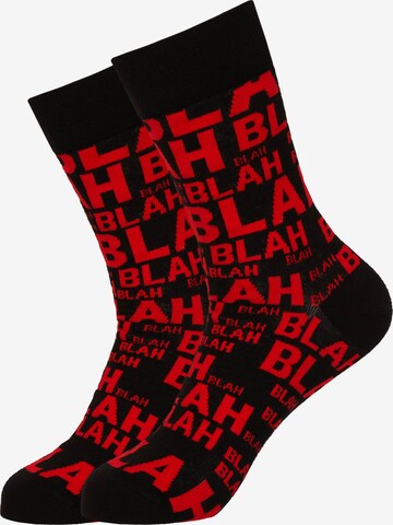 Mxthersocker Socken 'UNHINGED - BLAH-BLAH' in Schwarz