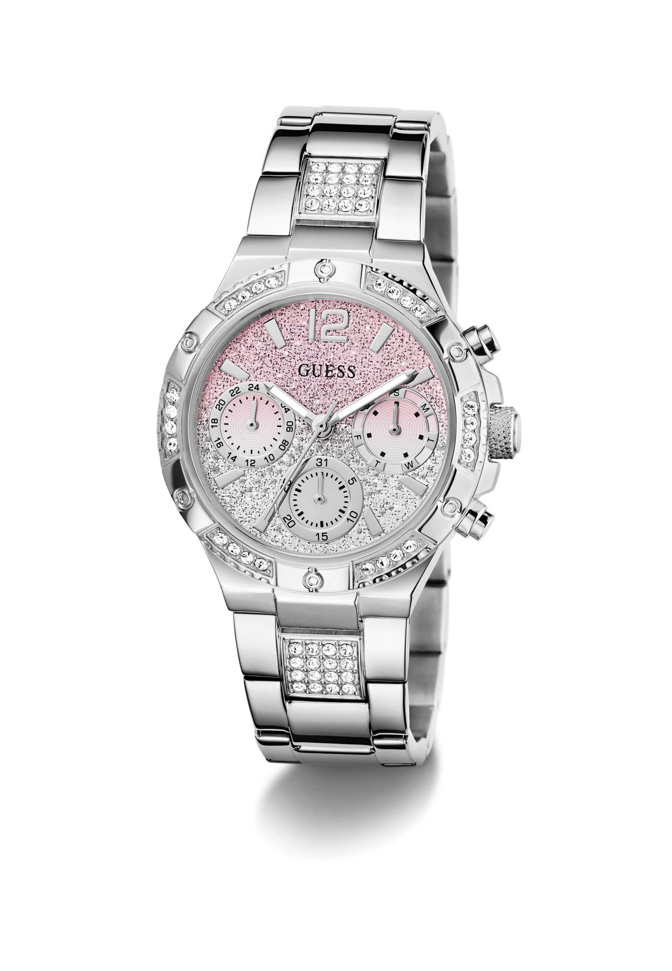 GUESS Uhr 'Harlow' in Silber