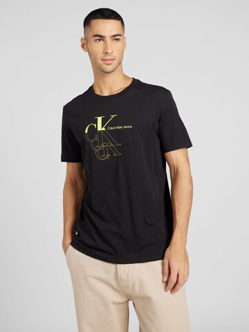 Regular T-Shirt Calvin Klein Jeans en noir : devant