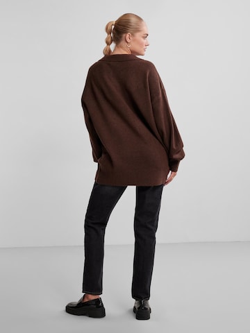 PIECES Oversized Sweater 'Noola' in Brown