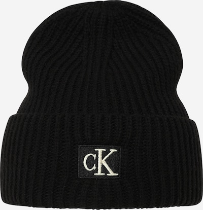 Megzta kepurė iš Calvin Klein Jeans, spalva – juoda / balta, Prekių apžvalga