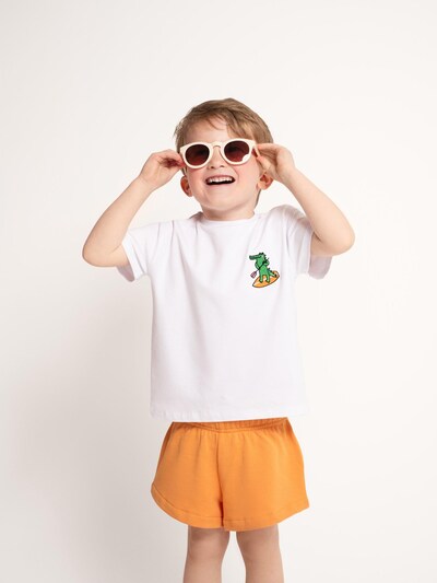 SATURNDAY Shirts 'Krokodil auf SUP' i hvid, Produktvisning